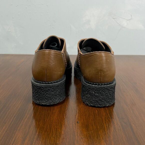 Y's Yohji Yamamoto A/W 2013 Crepe Sole Brown Leather Derbies - Y's 4, US W 6.5 - Picture 6 of 9